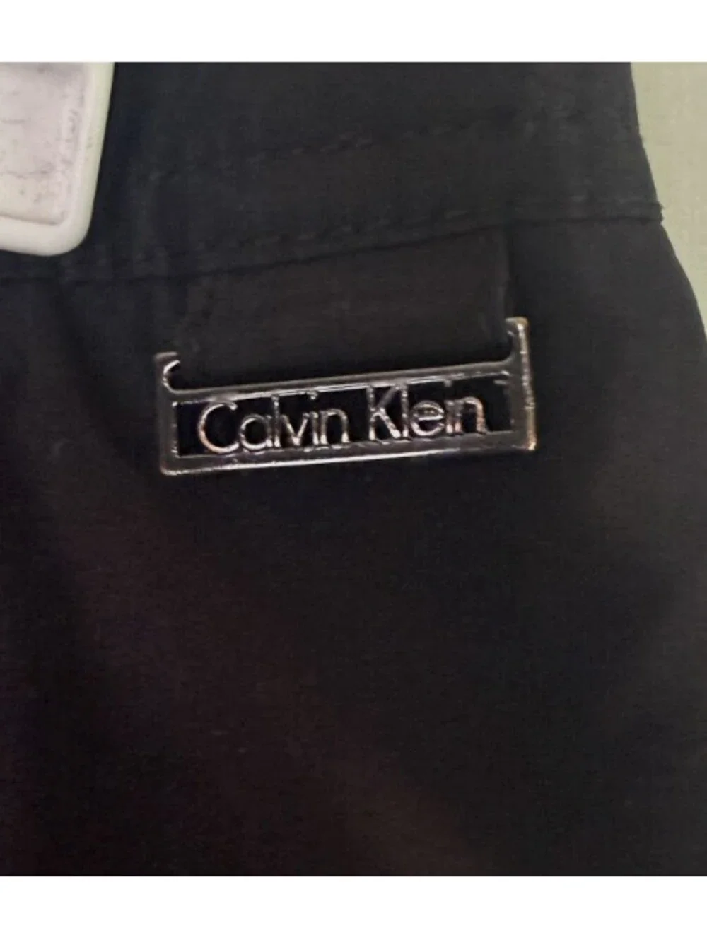 Calvin Klein Mens Shorts Size S Black Cargo Swim Trunks Board Green Mesh